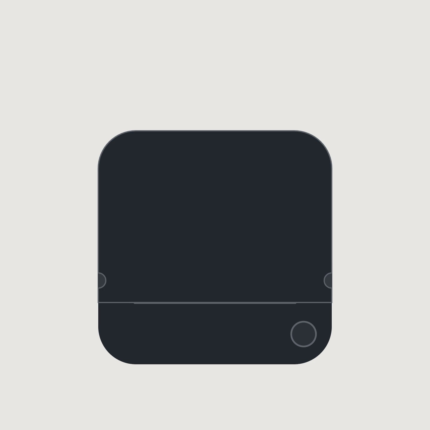 Animation: the printer cover opens, the new roll goes between its two rings, the paper comes out of the slot.