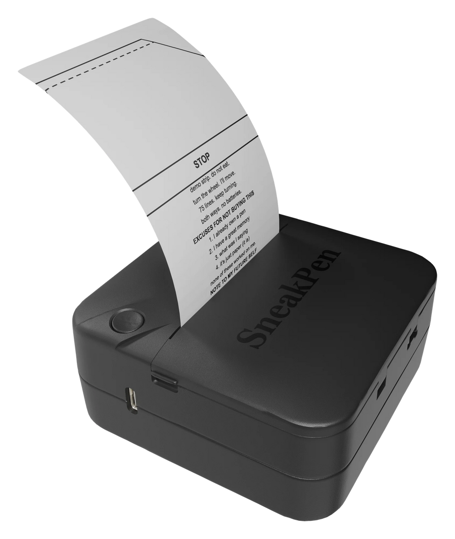 The pocket printer printing a strip